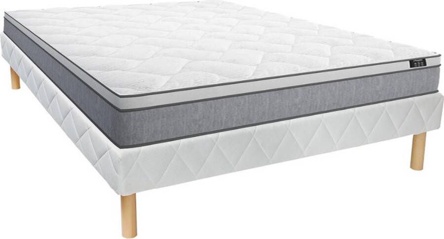 Vente-unique Set bedbodem + matras met pocketveren 22 cm SERENITE van YSMÉE 140 x 190 cm L 190 cm x H 30 cm x D 140 cm