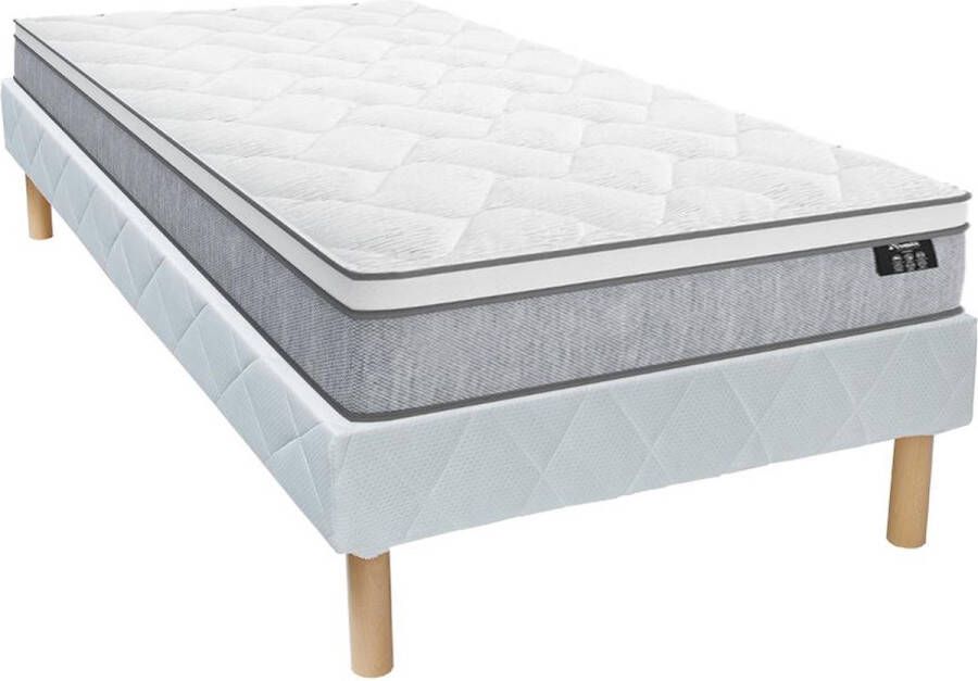 Vente-unique Set bedbodem + matras met pocketveren 22 cm SERENITE van YSMÉE 90 x 200 cm L 200 cm x H 30 cm x D 90 cm