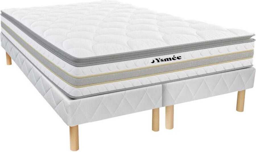 Vente-unique Set bedbodem + matras met pocketveren en geïntegreerd dekmatras CANTERBURY van YSMEE 180 x 200 cm L 200 cm x H 30 cm x D 180 cm - Foto 2