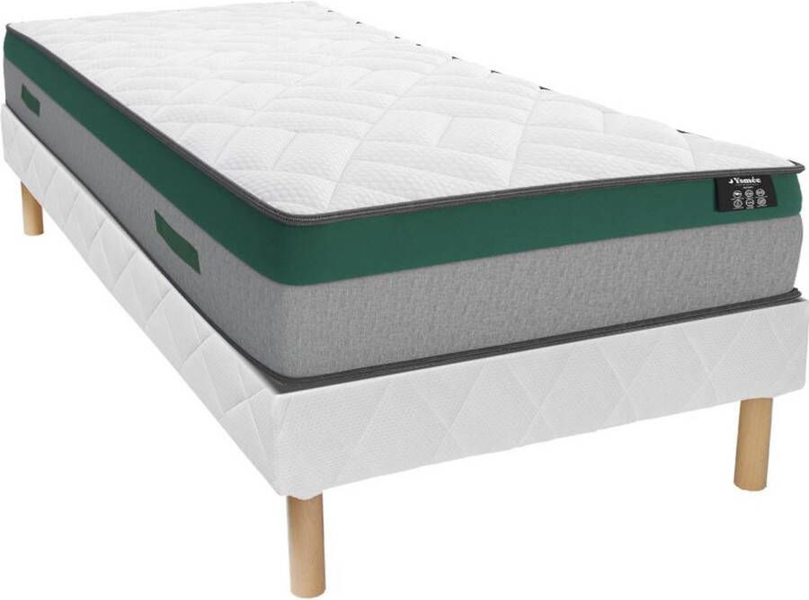 Ysmée Set bedbodem + matras met pocketveren PRESTIGE van DREAMEA 90 x 200 cm L 200 cm x H 30 cm x D 90 cm