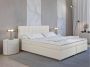Ysmée Set boxspring en matras met hoofdeinde + lattenbodem + matras + dekmatras SIERO van DREAMEA 160 x 200 cm stof ivoor L 208 cm x H 110 cm x D 160 cm - Thumbnail 1