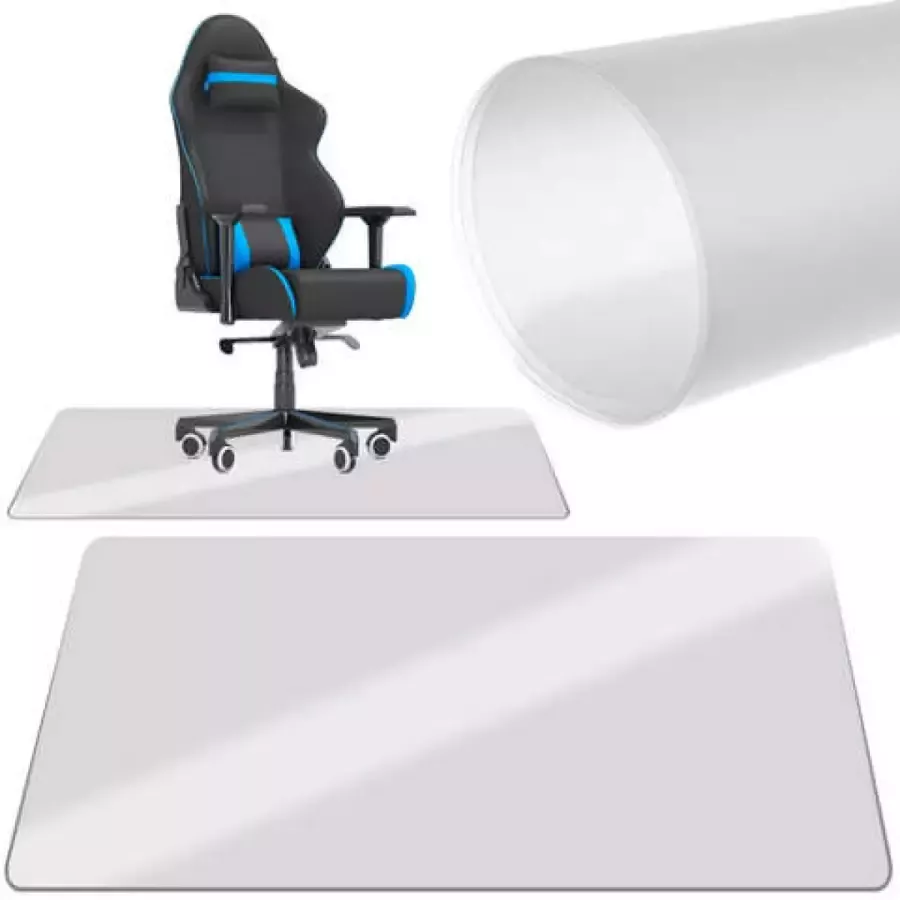 YUNICS Bureaustoelmat PVC Vloerbeschermer Vloermat Voor Harde Vloeren Bescherm Je Vloer Transparant 130 x 90 CM