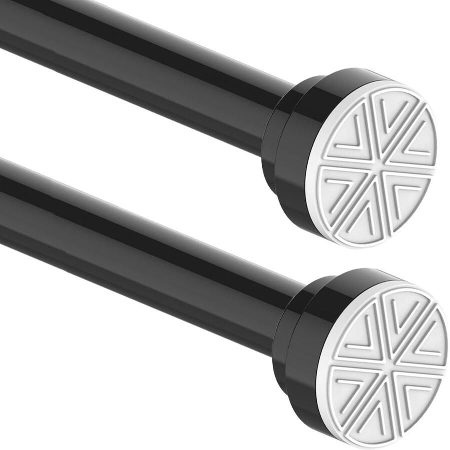 YYchan Kledingroede Zonder Boren 70-115 cm Kledingstang Uitschuifbaar & Verstelbaar Rail Gordijnroede Kastroede Kledingstangen voor aan de muur Garderobe stang Rek Buis Zwart