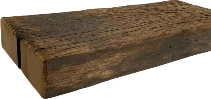 Zaagfabriek wagon eiken wandplank -robuust oud eiken- zwevende wandplank boekenplank inclusief montage materiaal- 50 x 17 5 x 6 5 cm