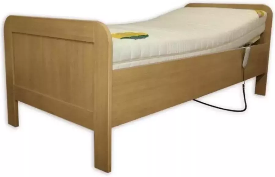 Zaansebedden Elektrische Seniorenbed inclusief orthopedische bamboe traagschuim matras 90x200 Wit