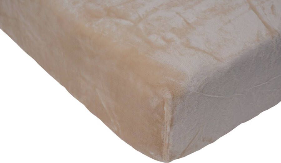 Zachtbeddengoed.nl Hoeslaken Matras Topper Velvet Eenpersoons 80x200 cm 90x200 cm Hoekhoogte tot 25 cm Amandel beige Laken Zacht Comfortabel Kwalitatief Beddengoed- Hoeslakens