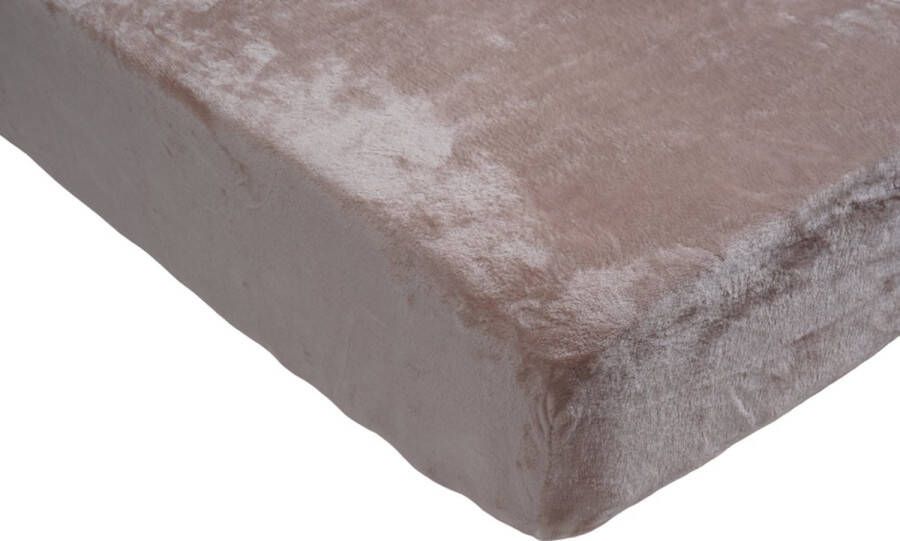 Zachtbeddengoed.nl Hoeslaken Matras Topper Velvet Eenpersoons 80x220 cm 90x220 cm Hoekhoogte tot 25 cm Taupe Laken Zacht Comfortabel Kwalitatief Beddengoed- Hoeslakens