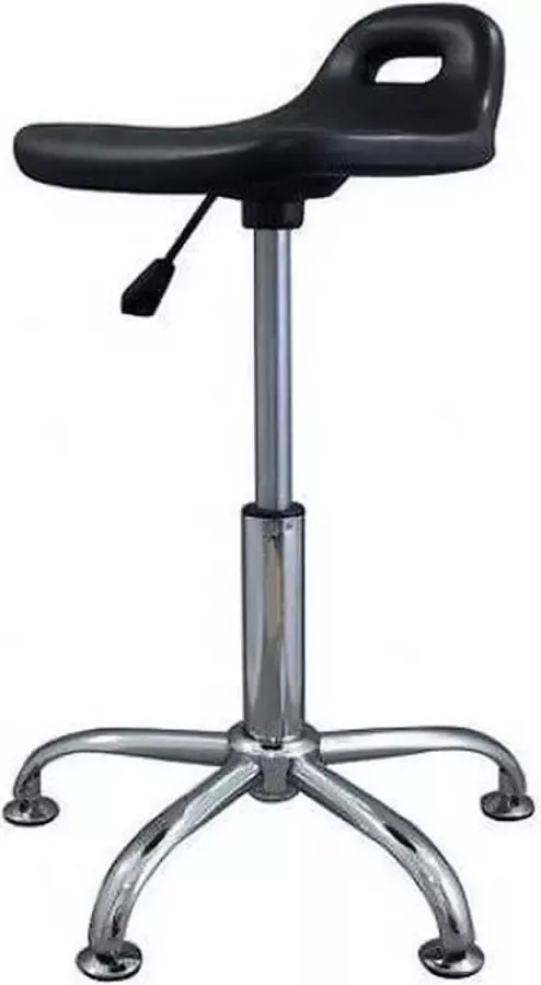 Zadelkruk Nederland Stahulp Zwart Laag Zithoogte 40 58cm kruk op wielen krukje werkkruk zadelkruk bureaukruk kapperskruk verstelbaar draaikruk tabouret zadelkruk met rugleuning tot 160kg - Foto 3