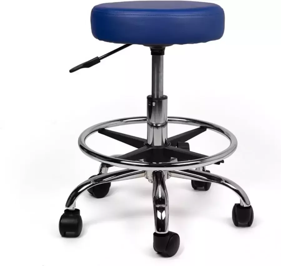 Zadelkruk Nederland Tabouret Blauw Laag met Voetring