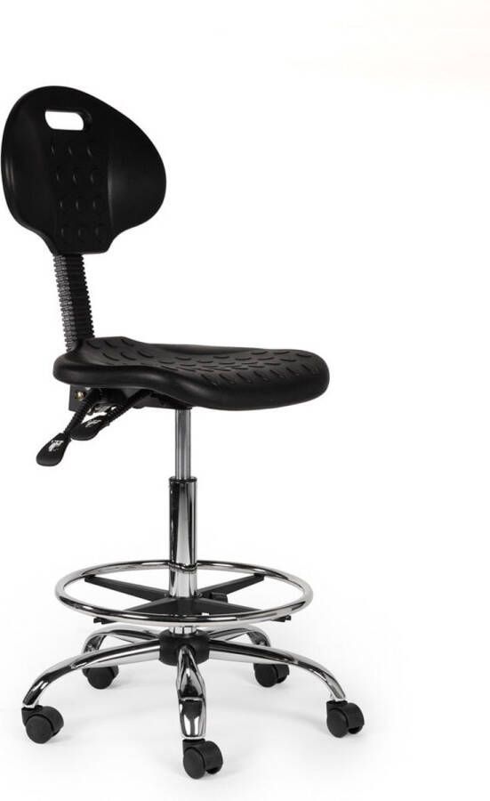 Zadelkruk Nederland Werkplaatsstoel Standaard met Voetring Bureaustoelen voor volwassenen Werkstoel werkkruk tekenstoel garage Werkplaats Tot 160kg draagkracht