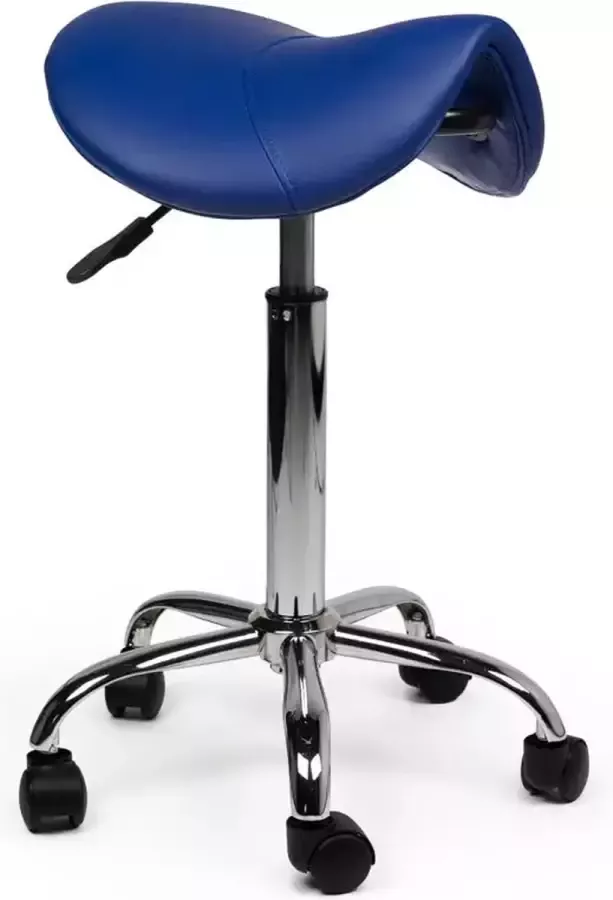 Zadelkruk Nederland Zadelkruk Kalista Standaard Blauw Zithoogte 50 68cm kruk op wielen krukje werkkruk zadelkruk bureaukruk kapperskruk verstelbaar draaikruk tabouret zadelkruk met rugleuning tot 160kg