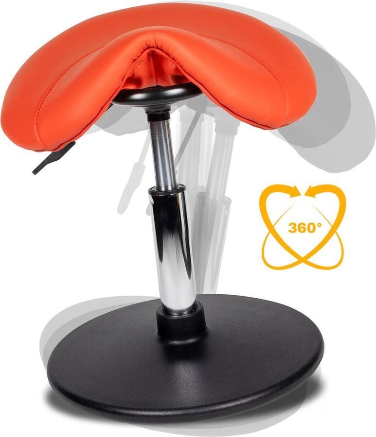 Zadelkruk Nederland Ergonomische Balanskruk Oranje Laag- Zithoogte 40 58cm Wiebelkruk Wobble Krukje verstelbaar bureaukruk werkkruk kruk balans