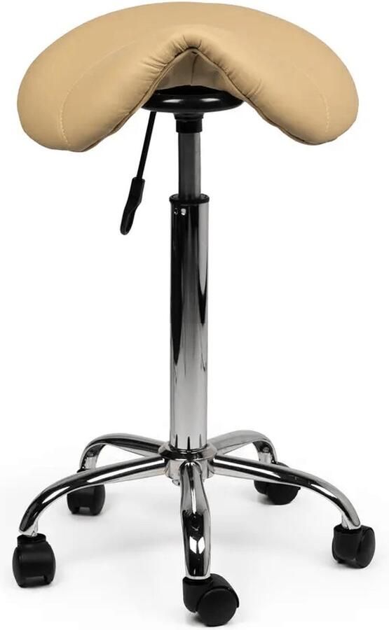 Zadelkruk Nederland Zadelkruk Zeno Hoog Beige Zithoogte 70 84cm kruk op wielen krukje werkkruk zadelkruk bureaukruk kapperskruk verstelbaar draaikruk tabouret zadelkruk met rugleuning tot 160kg