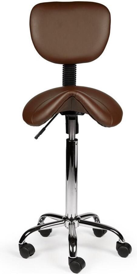 Zadelkruk Nederland Zadelkruk Rugleuning Hoog Bruin Zithoogte 70 84cm kruk op wielen krukje werkkruk zadelkruk bureaukruk kapperskruk verstelbaar draaikruk tabouret zadelkruk met rugleuning tot 160kg