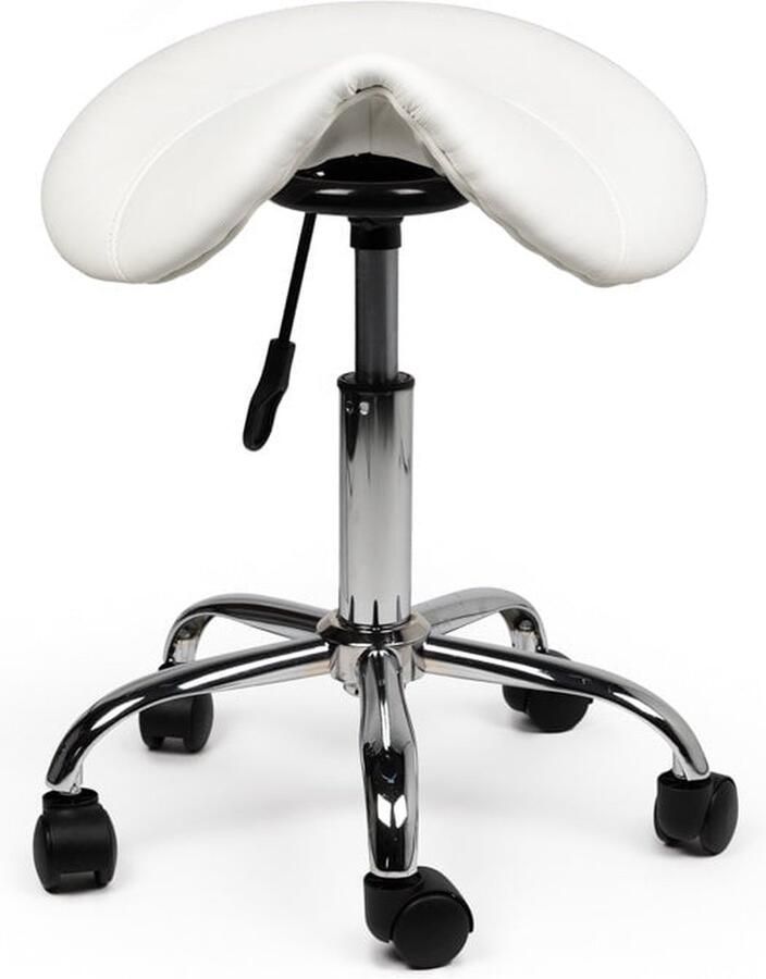 Zadelkruk Nederland Zadelkruk Antaris Wit Laag Zithoogte 40 58cm kruk op wielen krukje werkkruk zadelkruk bureaukruk kapperskruk verstelbaar draaikruk tabouret zadelkruk met rugleuning tot 160kg