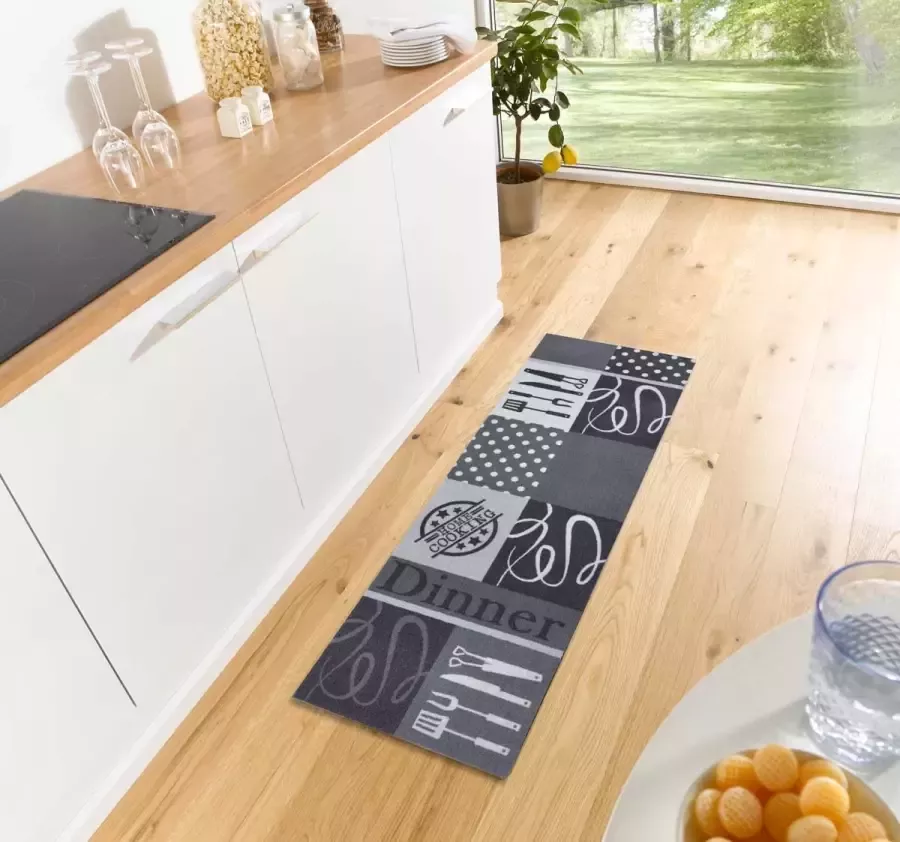 Zala Living Keukenloper Dinner Wasbaar 30°C grijs 50x150 cm