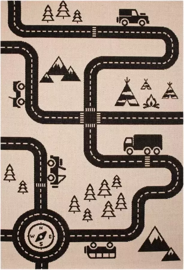 Zala Living Speelkleed avontuur Vini beige zwart 120x170 cm