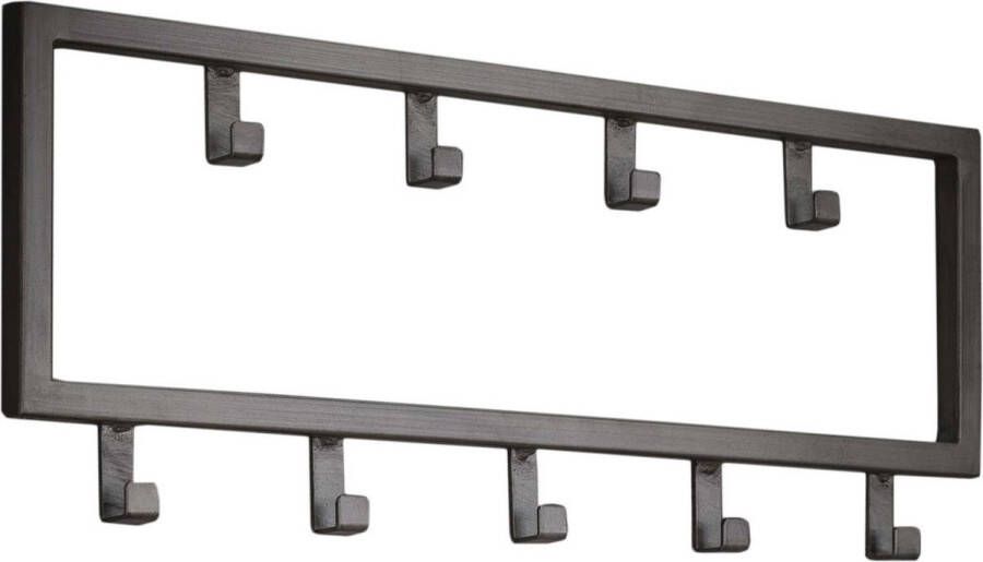Zaloni Kapstok Industrial van 50 cm breed met 9 haken Zilver