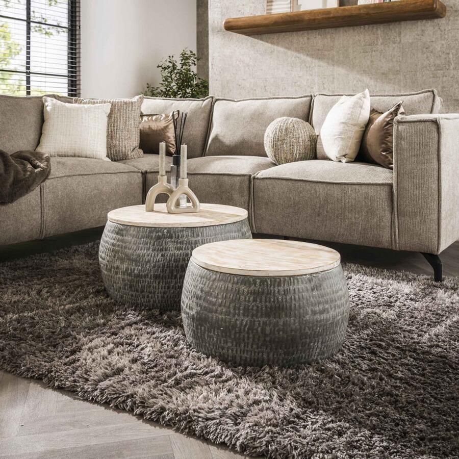 Zaloni Ronde salontafel set Sardo 50 60 cm breed