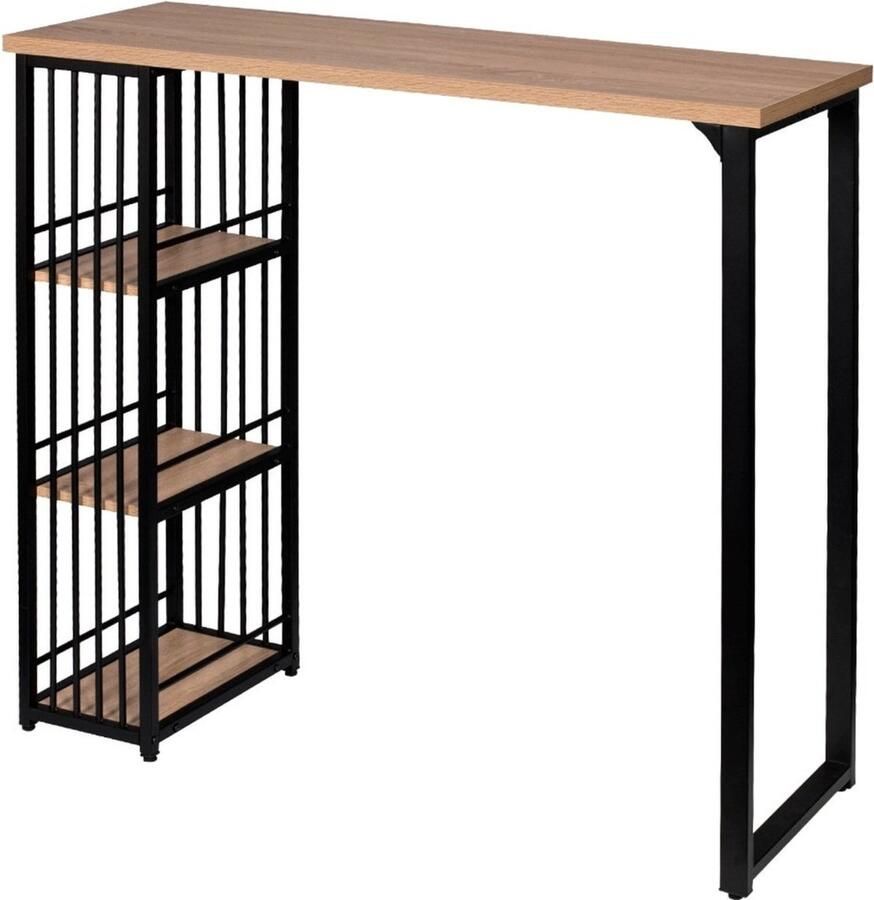 Zaltino Bartafel Met Opbergplanken Binnen Buiten Licht Hout 120x40x105 cm