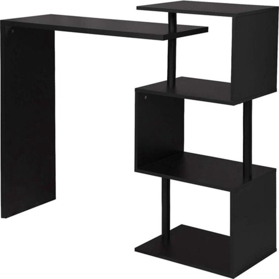 Zaltino Bartafel Met Opbergruimte Zwart MDF & Metaal 140x40x100 cm Voor Keuken of Bistro