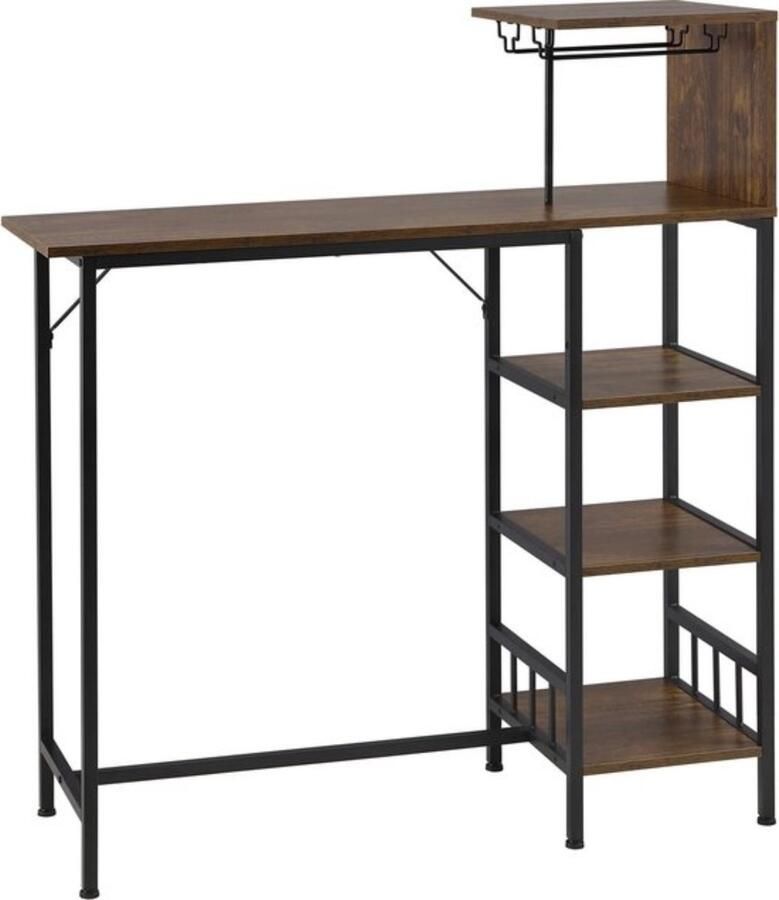 Zaltino Bartafel Voor Keuken Vintage Hout Staal 108.5x40x125.5 cm