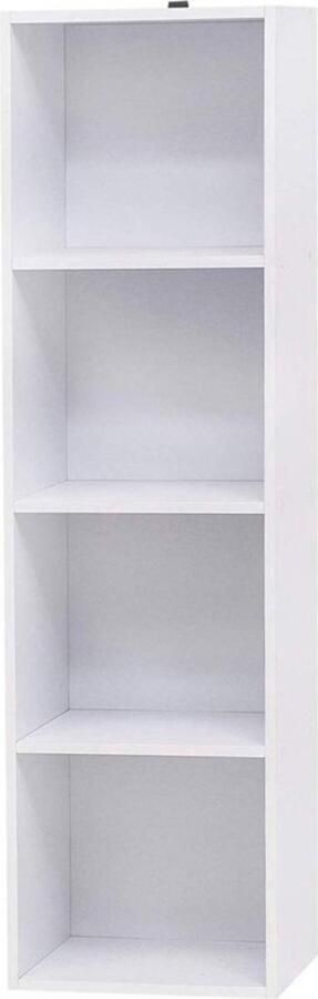 Zaltino Boekenkast 4 Vakken Opbergkast Wit 30x24x106 cm