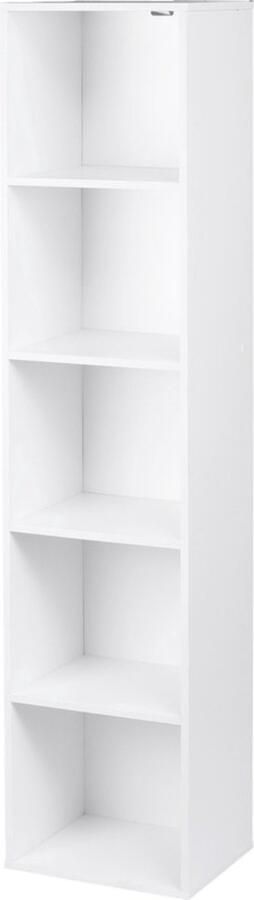 Zaltino Boekenkast 5 Vakken Opbergkast Wit 30x24x132 cm