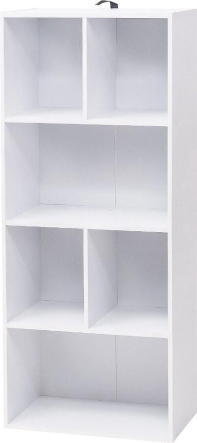 Zaltino Boekenkast 8 Vakken Opbergkast Wit 50x30x118 cm