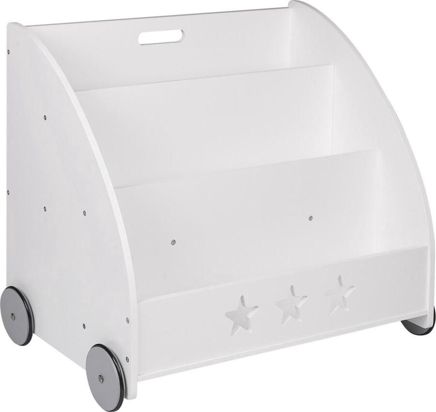 Zaltino Boekenkast Met Wielen Voor Kinderkamer Wit 62x42x57 cm