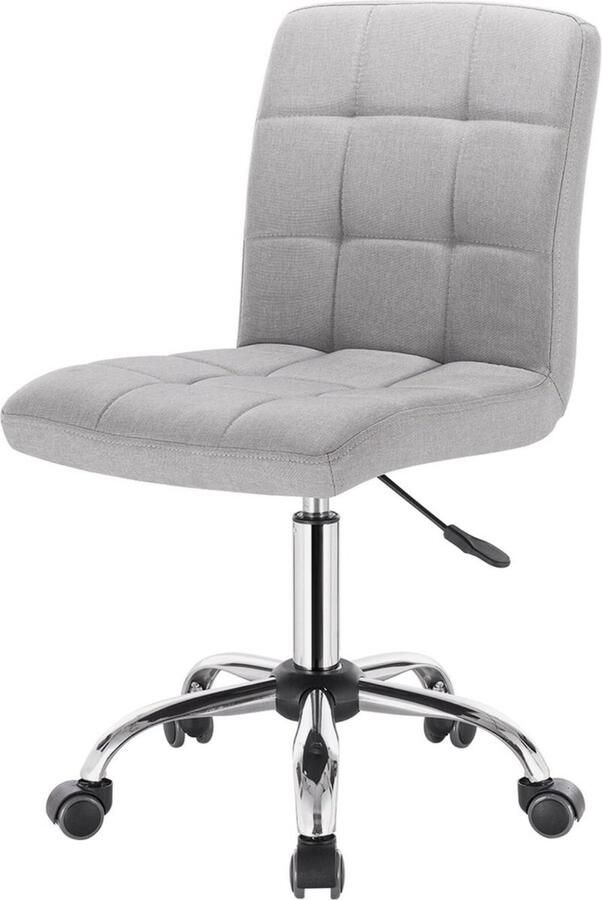 Zaltino Bureaustoel Linnen Verstelbaar Zonder Armleuning Lichtgrijs 42x91 cm