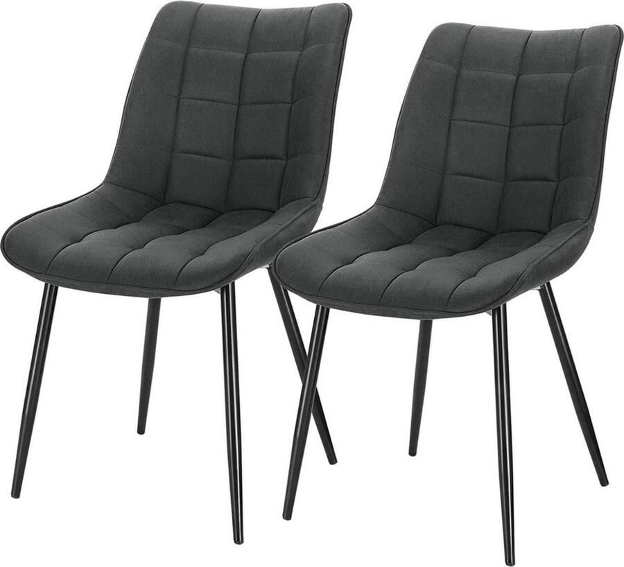 Zaltino Eetkamerstoelen Stof Set van 2 Premium Kwaliteit Antraciet