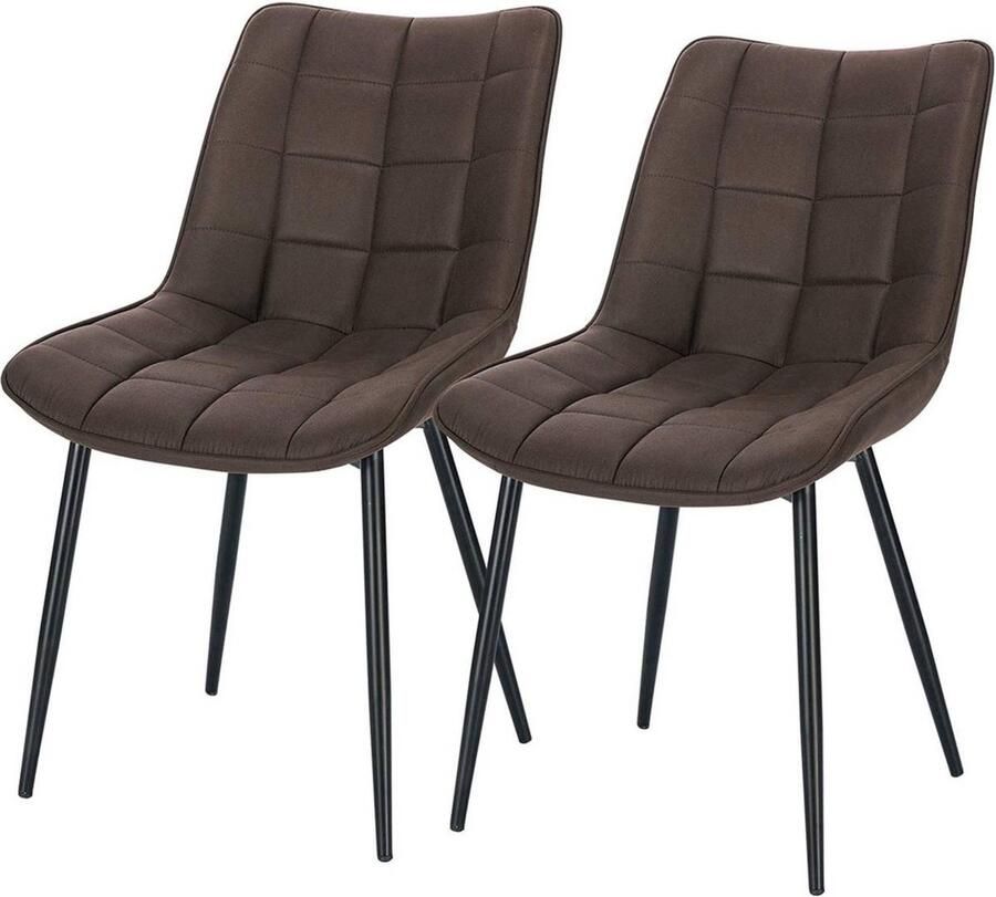 Zaltino Eetkamerstoelen Stof Set van 2 Premium Kwaliteit Donkerbruin