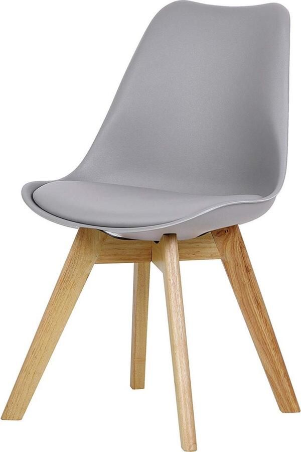 Zaltino Houten Kuipstoel Ergonomisch Grijs Beukenhout 48x42x82 cm