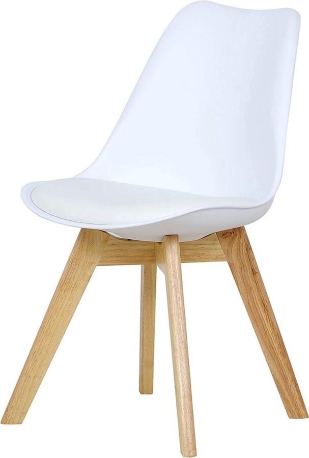 Zaltino Houten Kuipstoel Ergonomisch Wit Beukenhout 48x42x82 cm