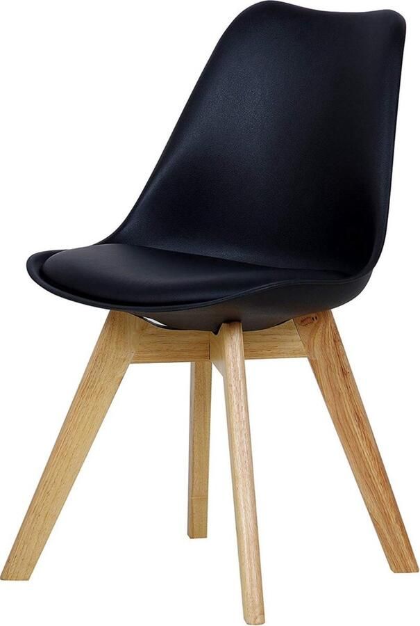 Zaltino Houten Kuipstoel Ergonomisch Zwart Beukenhout 48x42x82 cm