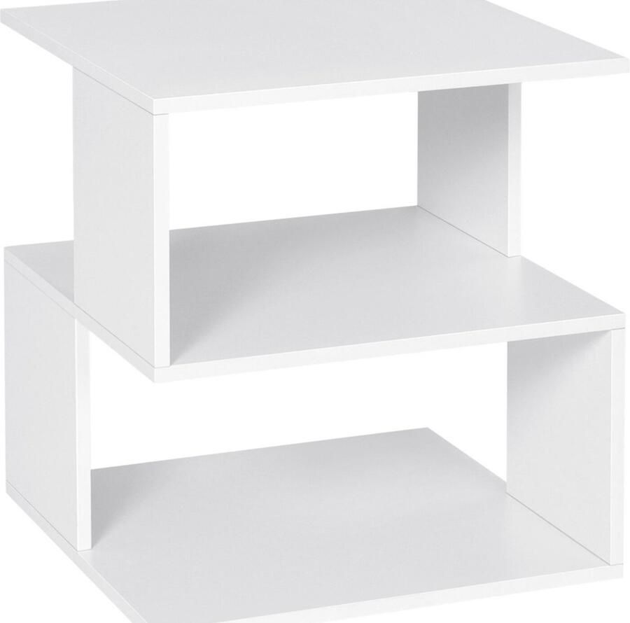 Zaltino Houten Nachtkastje Opbergkast Wit Hout 40x40x43.5 cm