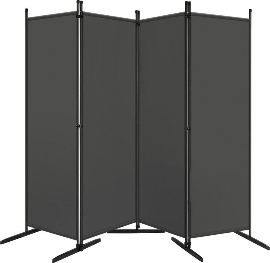 Zaltino Kamerscherm Scheidingswand Opvouwbaar Donkergrijs 4-delig