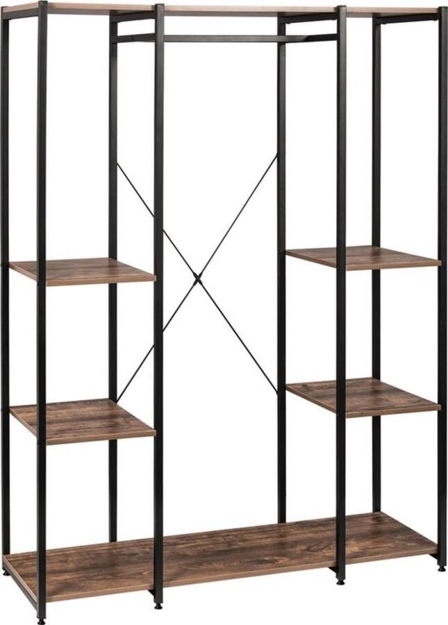 Zaltino Kledingkast MDF Bruin Zwart 167x40x120 cm Voor Slaapkamer en Woonkamer