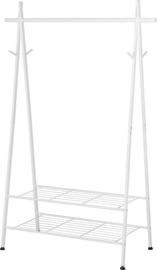 Zaltino Kledingrek met Schoenenrek Wit Design 106x44x161 cm