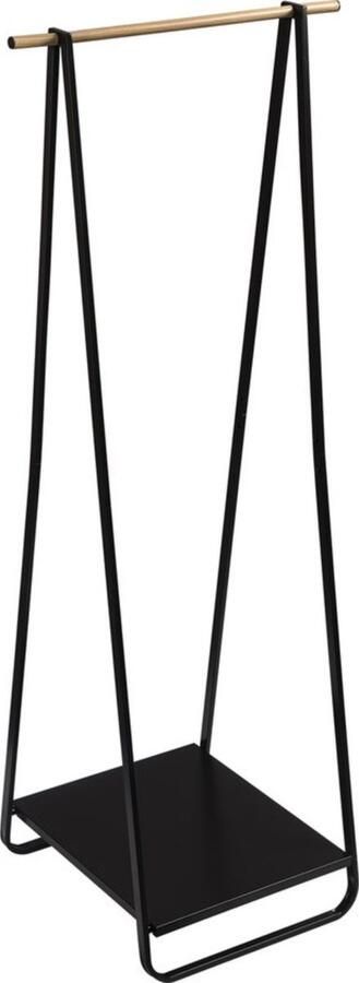 Zaltino Kledingrek Metaal Kapstok Met Houten Details Zwart 45x54x141 cm