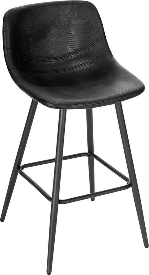 Zaltino Kunstlederen Barkruk Rugleuning Ergonomisch Design Zwart