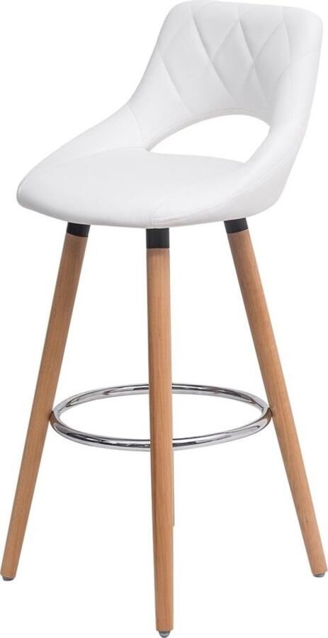 Zaltino Kunstlederen Barkruk Rugleuning Landelijk en Modern Design Wit