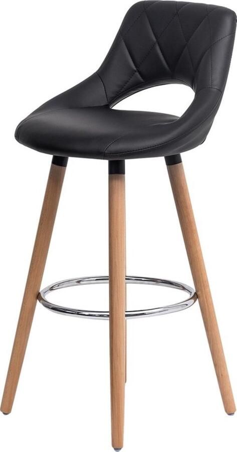 Zaltino Kunstlederen Barkruk Rugleuning Modern en Landelijk Design Zwart