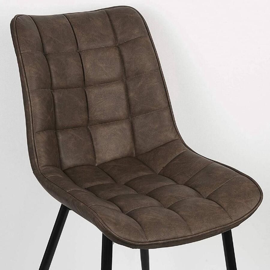 Zaltino Kunstlederen Eetkamerstoelen Set van 4 Donkerbruin Voor Woonkamer