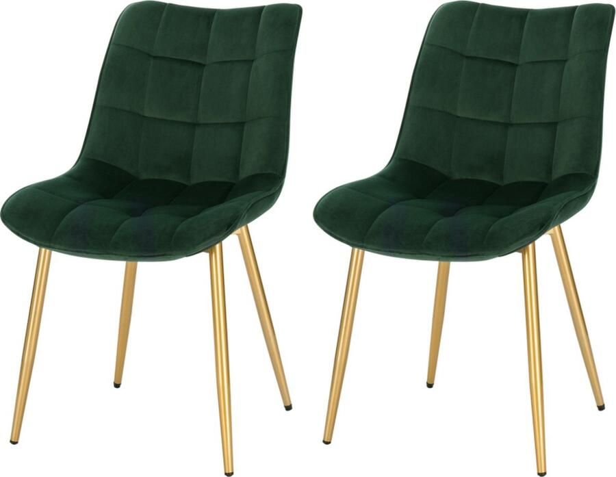 Zaltino Luxe Velvet Eetkamerstoelen Set Van 2 Kuipstoel Donkergroen