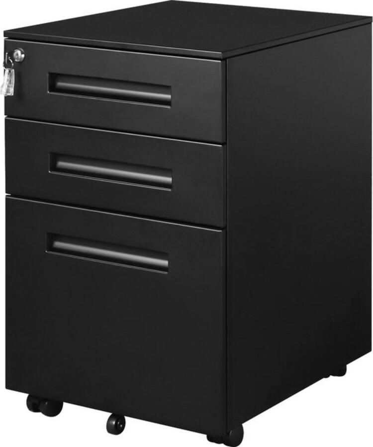 Zaltino Metalen Nachtkastje Met Lades Voor Woonkamer & Kantoor Zwart