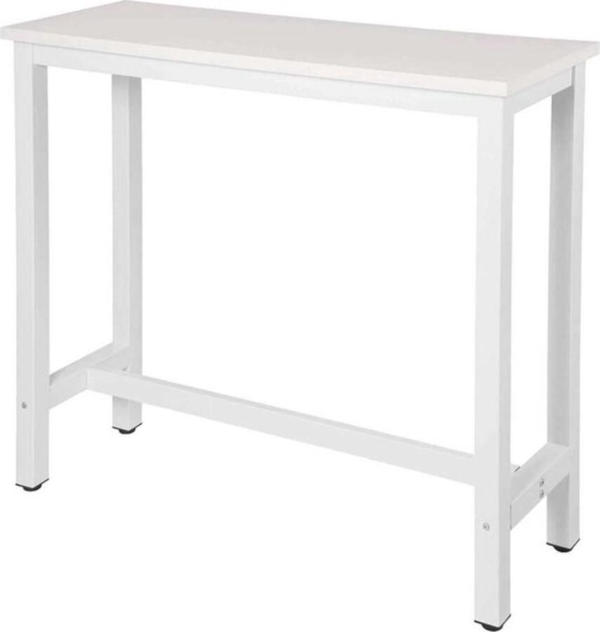 Zaltino Rechthoekige Bartafel Voor Binnen en Buiten MDF en Metaal Wit 120x40x100 cm