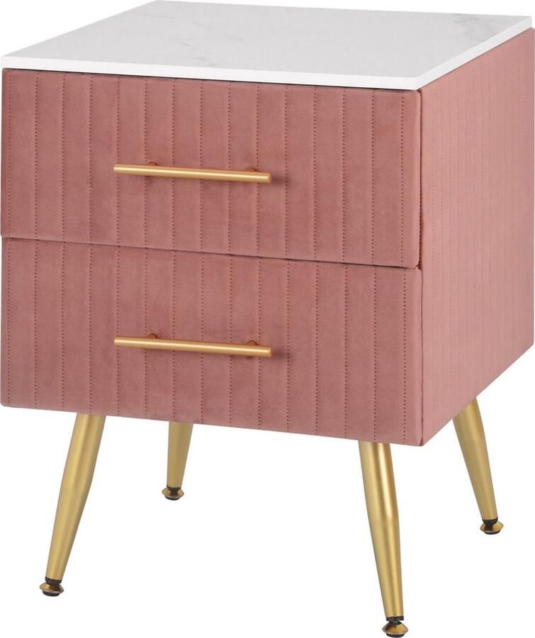 Zaltino Retro Nachtkastje Voor Slaapkamer of Woonkamer Roze MDF