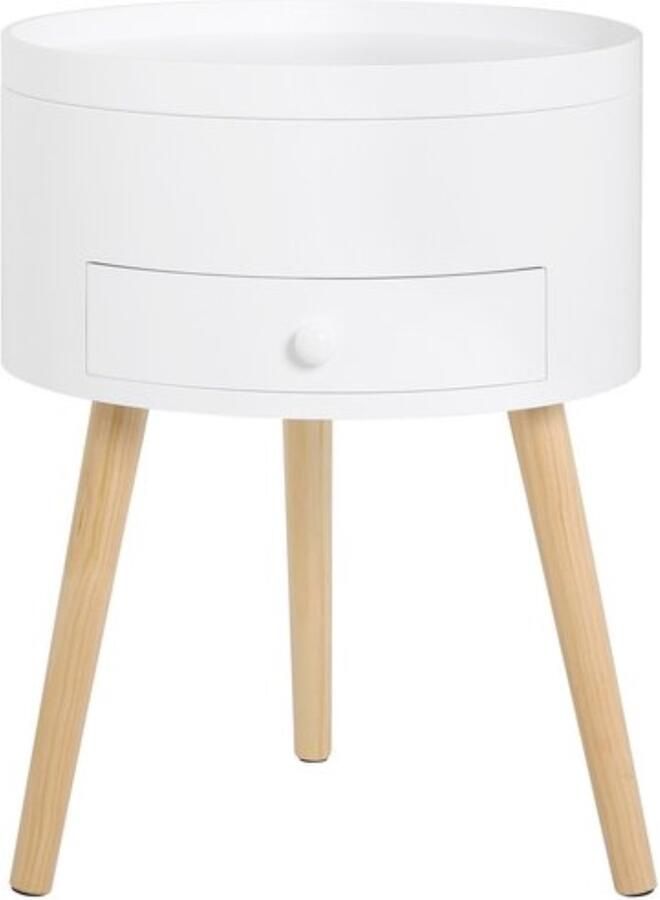 Zaltino Scandinavisch Nachtkastje Stevig Design Wit MDF 38x38x50 cm
